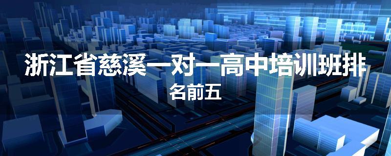 浙江省慈溪一对一高中培训班排名前五