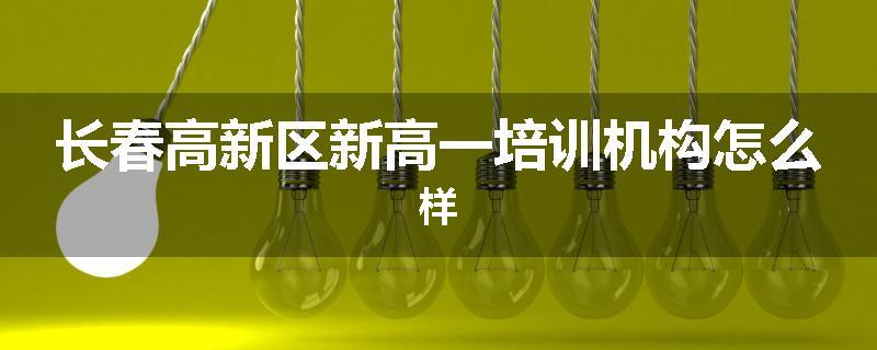 长春高新区新高一培训机构怎么样
