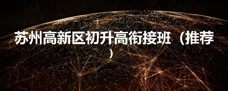 苏州高新区初升高衔接班（推荐）
