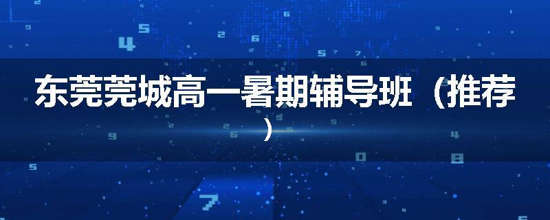 东莞莞城高一暑期辅导班（推荐）