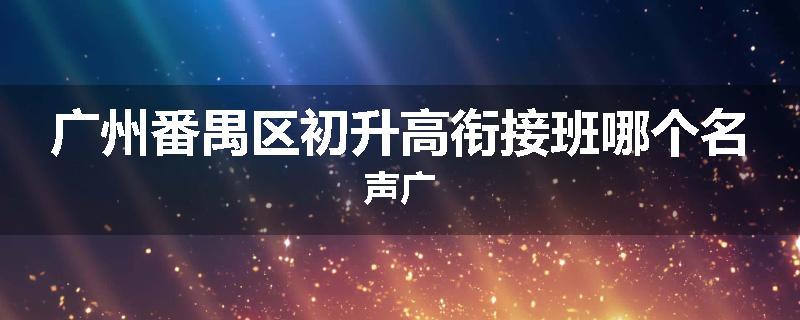 广州番禺区初升高衔接班哪个名声广