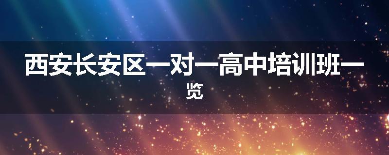 西安长安区一对一高中培训班一览