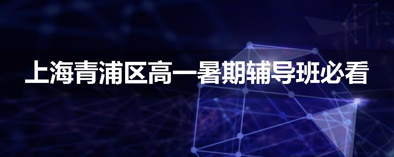 上海青浦区高一暑期辅导班必看