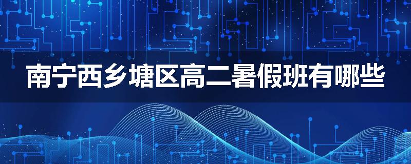 南宁西乡塘区高二暑假班有哪些