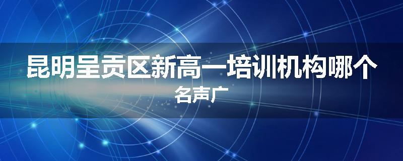 昆明呈贡区新高一培训机构哪个名声广