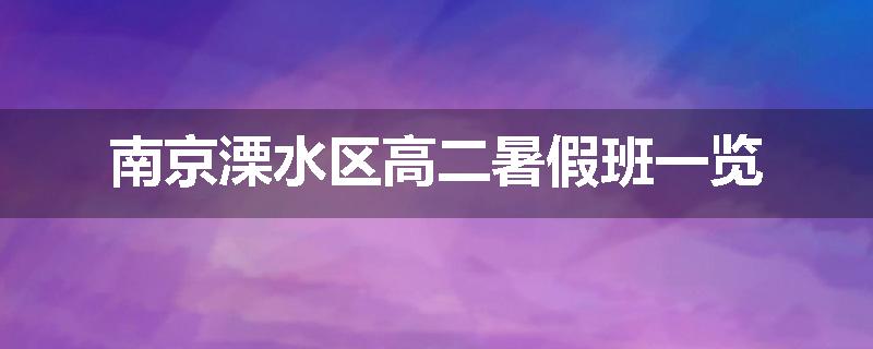 南京溧水区高二暑假班一览
