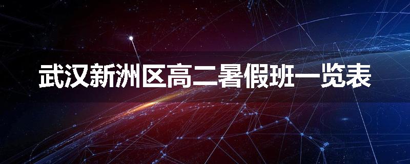 武汉新洲区高二暑假班一览表