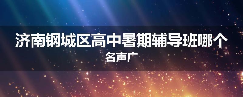 济南钢城区高中暑期辅导班哪个名声广