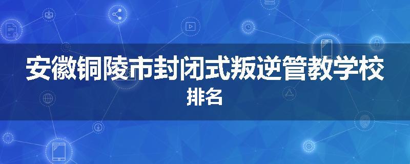 安徽铜陵市封闭式叛逆管教学校排名