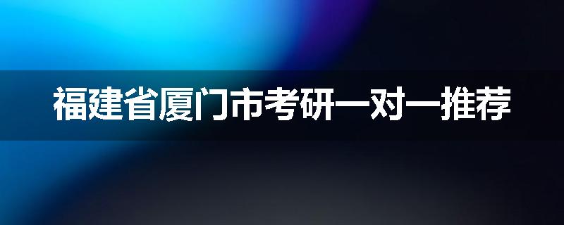 福建省厦门市考研一对一推荐