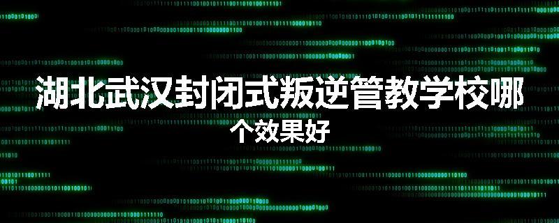 湖北武汉封闭式叛逆管教学校哪个效果好