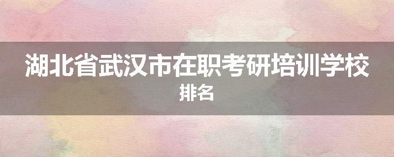 湖北省武汉市在职考研培训学校排名