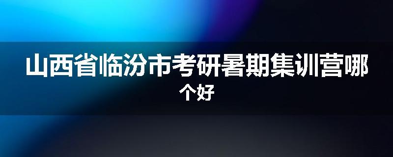 山西省临汾市考研暑期集训营哪个好