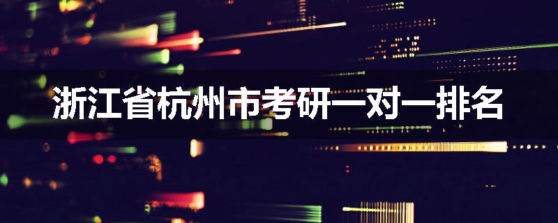 浙江省杭州市考研一对一排名