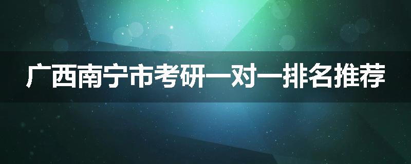 广西南宁市考研一对一排名推荐