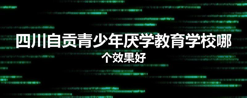 四川自贡青少年厌学教育学校哪个效果好