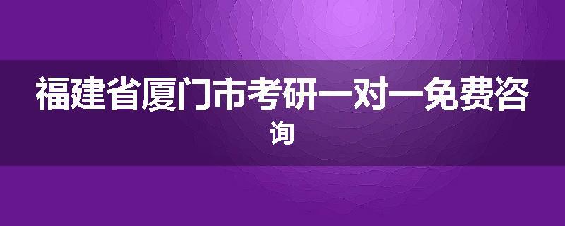 福建省厦门市考研一对一免费咨询