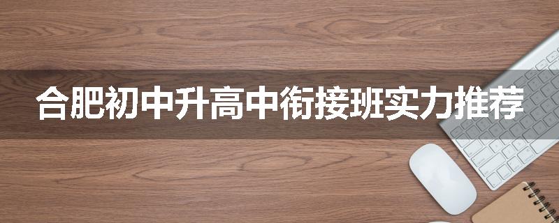 合肥初中升高中衔接班实力推荐
