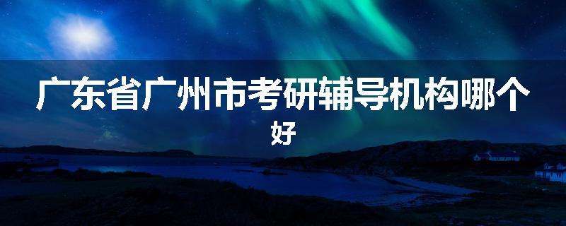 广东省广州市考研辅导机构哪个好