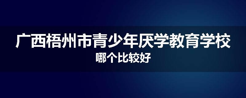 广西梧州市青少年厌学教育学校哪个比较好