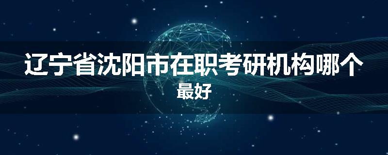 辽宁省沈阳市在职考研机构哪个最好