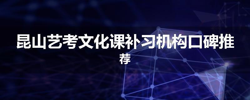 昆山艺考文化课补习机构口碑推荐