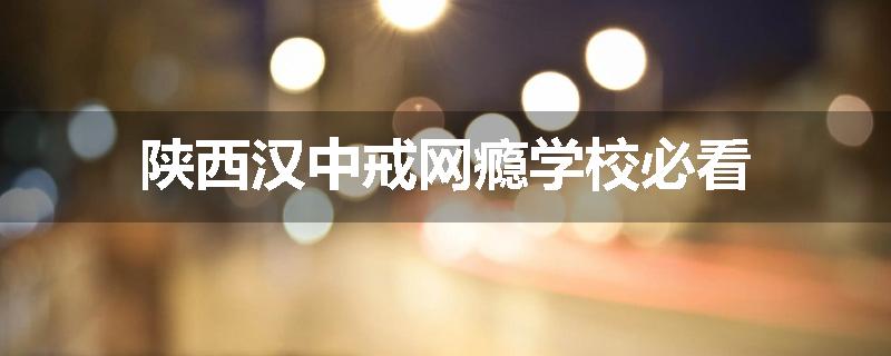 陕西汉中戒网瘾学校必看
