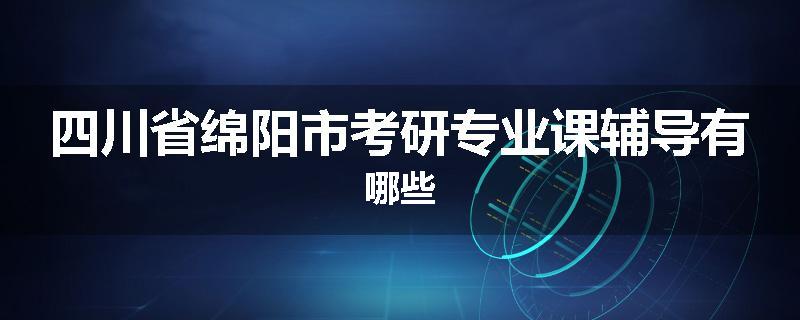 四川省绵阳市考研专业课辅导有哪些
