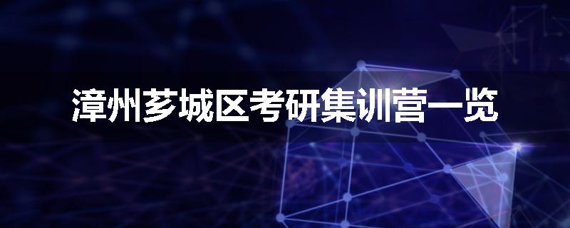 漳州芗城区考研集训营一览