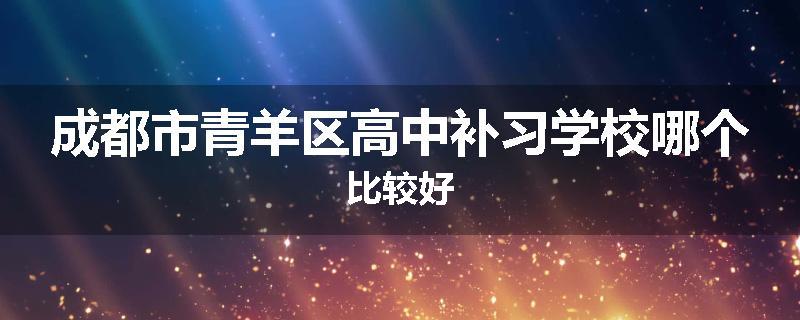 成都市青羊区高中补习学校哪个比较好