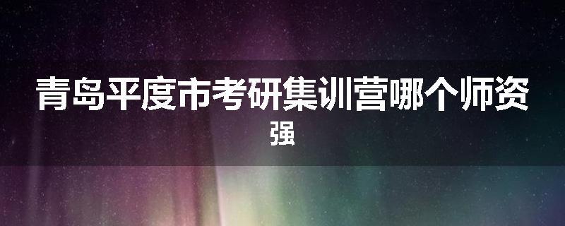 青岛平度市考研集训营哪个师资强