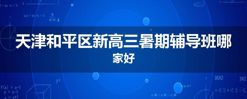 天津和平区新高三暑期辅导班哪家好