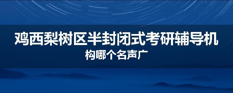 鸡西梨树区半封闭式考研辅导机构哪个名声广