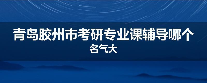 青岛胶州市考研专业课辅导哪个名气大