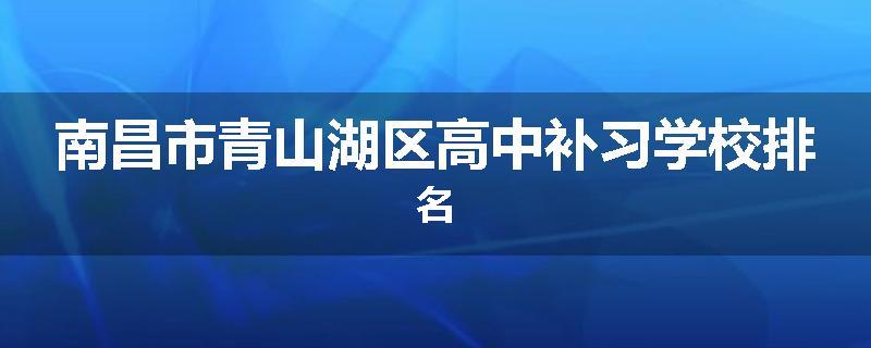 南昌市青山湖区高中补习学校排名