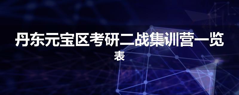 丹东元宝区考研二战集训营一览表