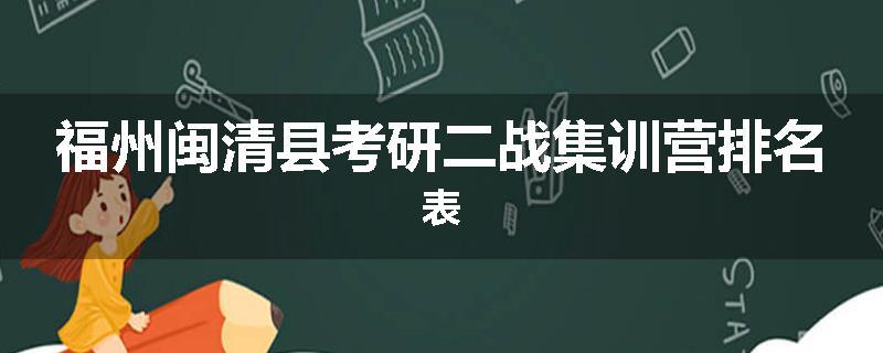 福州闽清县考研二战集训营排名表