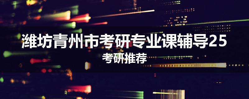 潍坊青州市考研专业课辅导25考研推荐
