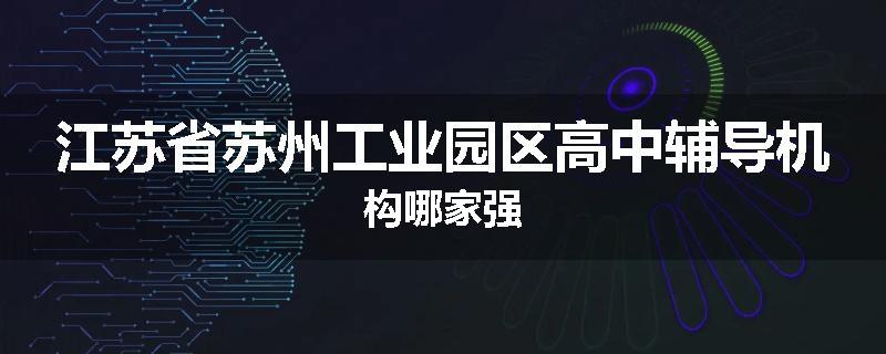 江苏省苏州工业园区高中辅导机构哪家强