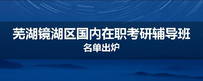 芜湖镜湖区国内在职考研辅导班名单出炉