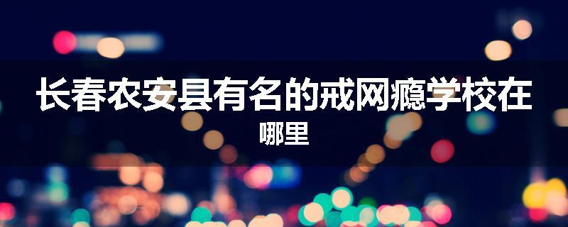 长春农安县有名的戒网瘾学校在哪里