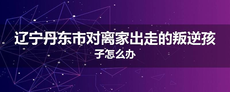 辽宁丹东市对离家出走的叛逆孩子怎么办