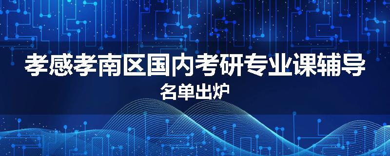 孝感孝南区国内考研专业课辅导名单出炉