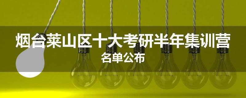 烟台莱山区十大考研半年集训营名单公布