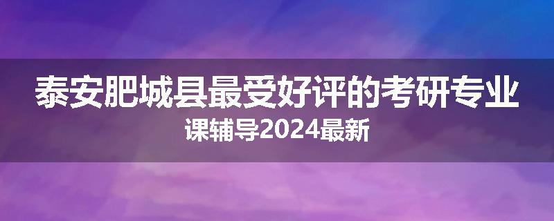 泰安肥城县最受好评的考研专业课辅导2024最新