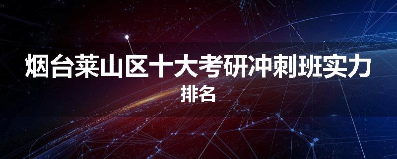 烟台莱山区十大考研冲刺班实力排名