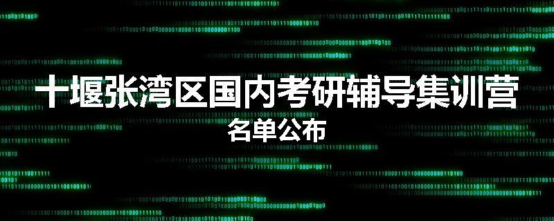 十堰张湾区国内考研辅导集训营名单公布