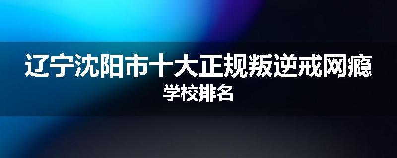 辽宁沈阳市十大正规叛逆戒网瘾学校排名