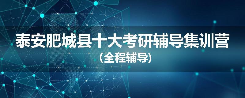 泰安肥城县十大考研辅导集训营（全程辅导)