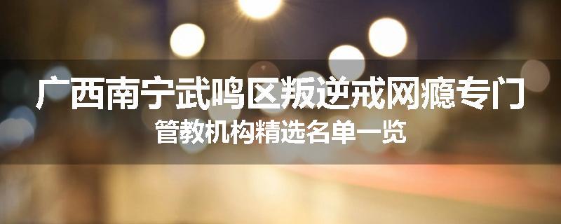 广西南宁武鸣区叛逆戒网瘾专门管教机构精选名单一览